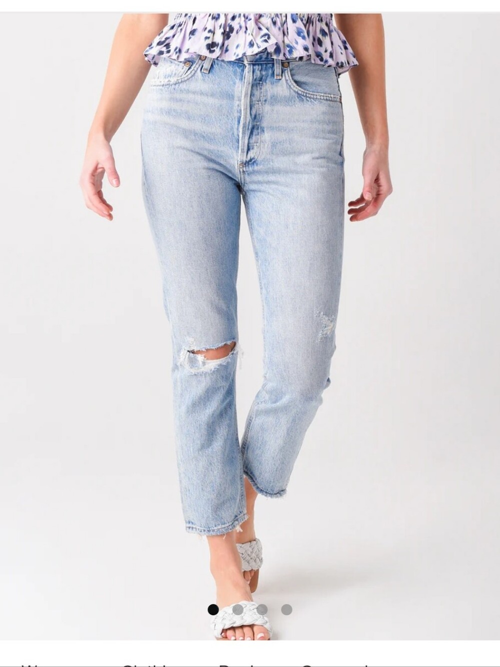 Agolde Riley High Rise Straight Crop Jeans 28